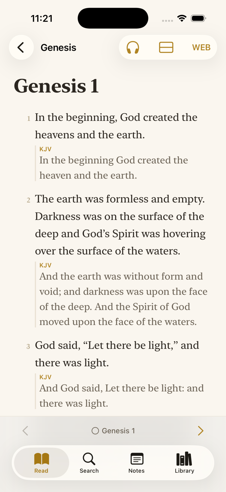 Reading Genesis 1.