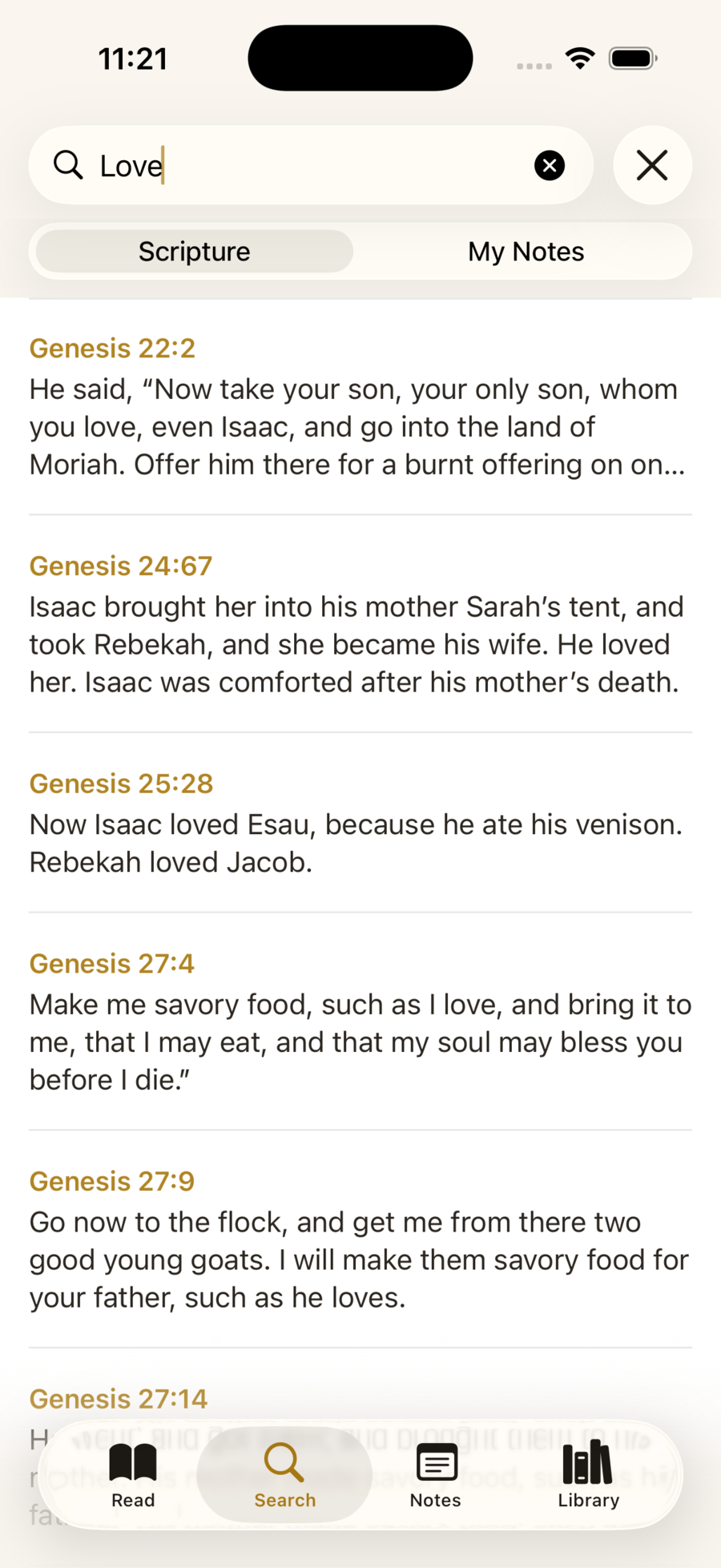 Search across scripture and notes.